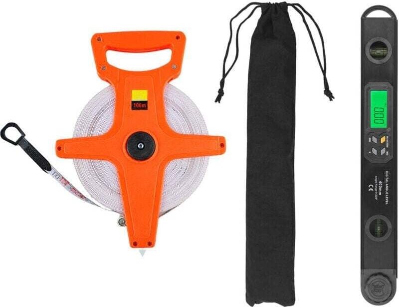 Règle Numérique LCD 400mm Alliage Aluminium Niveau Angle Outil Menuiserie Ruban Mesure Pliable 100M