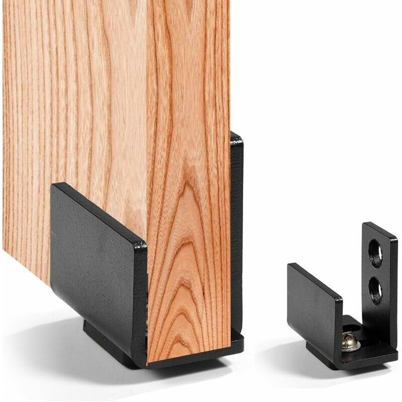 Cyslmuk - 2-teilige Schiebetürschiene, Stahlbeschläge für Schiebetüren im Innenbereich, Wandmontage unten, mit Schrauben