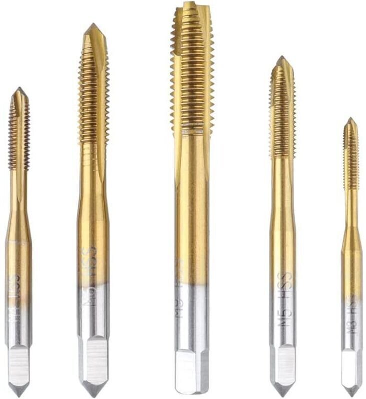 Gewindebohrer-Set mit metrischem Gewinde aus Schnellarbeitsstahl, metrische Gewindeschrauben M3, M4, M5, M6, M8