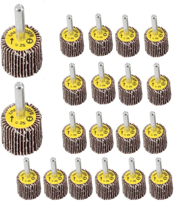 20er-Pack montierte Fächerschleifscheiben, Körnung 80, Aluminiumoxid-Schleifscheiben für Bohrmaschinen – Schleifwerkzeug