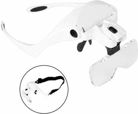 Fontainebleau LED-Lupe – beleuchtete Lupe zum Lesen, für alle Arbeiten – 5 abnehmbare Linsen