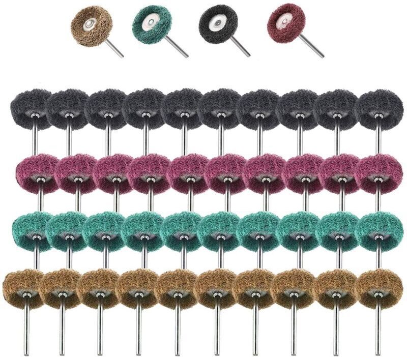 40-teiliges Polierset für Bohrmaschinen, 25-mm-Schleifaufsätze für Dremel-Rotationswerkzeuge, Körnung 120/180/320/400, P...