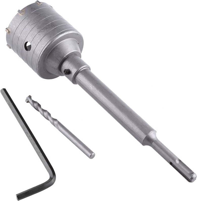 65-mm-Betonbohrer, Lochsägen-Set für Wände, Ziegel, Zement, Stein, 200-mm-Schaft mit Schraubenschlüssel für Heimwerkerpr...