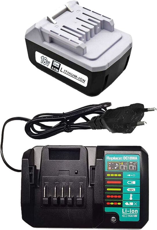 für Makita 18V 3,0Ah BL1815G Akku und DC18WA Ladegerät, Kompatibel mit Makita Ersatzakku BL1820G BL1813G BL1811G HP457D ...