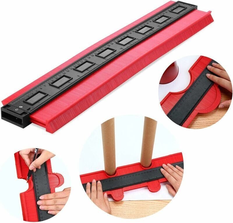 Multifunktionale Konturlehre zum Markieren von Holz – Länge 500 mm, Rot