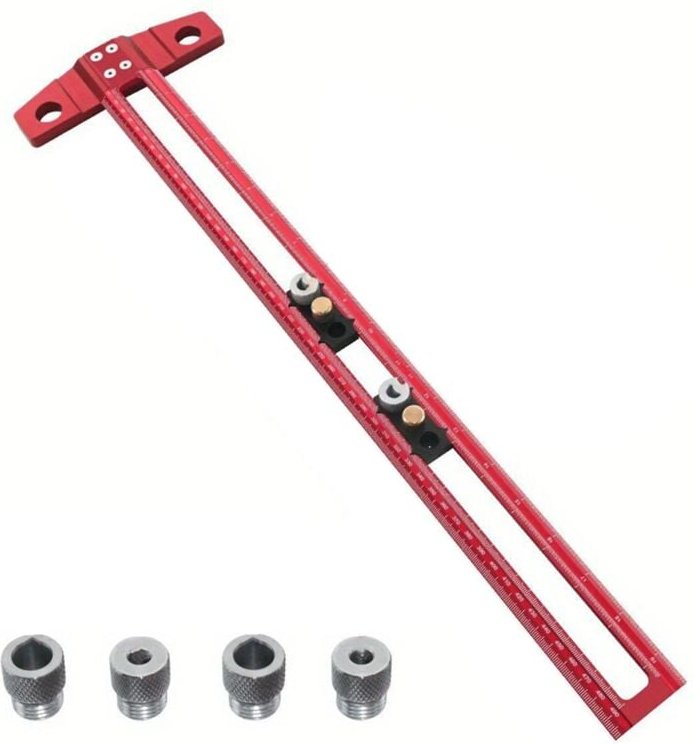 Holzbearbeitung 2-in-1 Bohren Positionierung Scoring Lineal Scriber 50cm