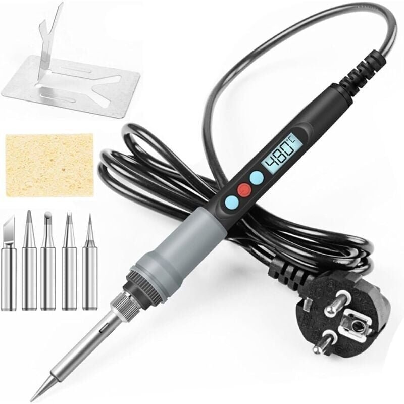 Thumbnail - 90 W Präzisions-Elektrolötset mit Ein-/Ausschalter, einstellbarer Temperatur, 200480, 5 Lötspitzen, Lötdraht, Lötkolbenh...