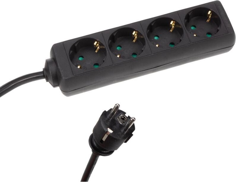 Hq Power - 4-FACH-STECKDOSENLEISTE mit schrumpfschlauch - 3G2.5 - kabel: 5 m - schuko