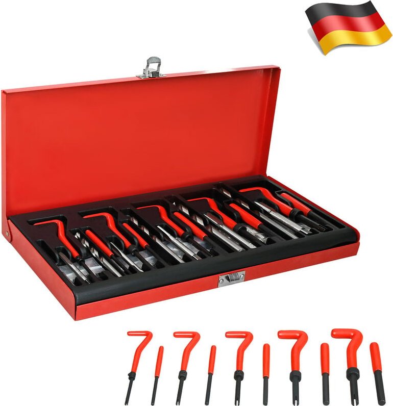 Thumbnail - Gewindebohrer Gewinde Reparatur Satz Gewinde-Bohrer-Einsätze-Hülsen M5 M6 M8 M10 M12 Gewindehülse Werkzeug - Uisebrt
