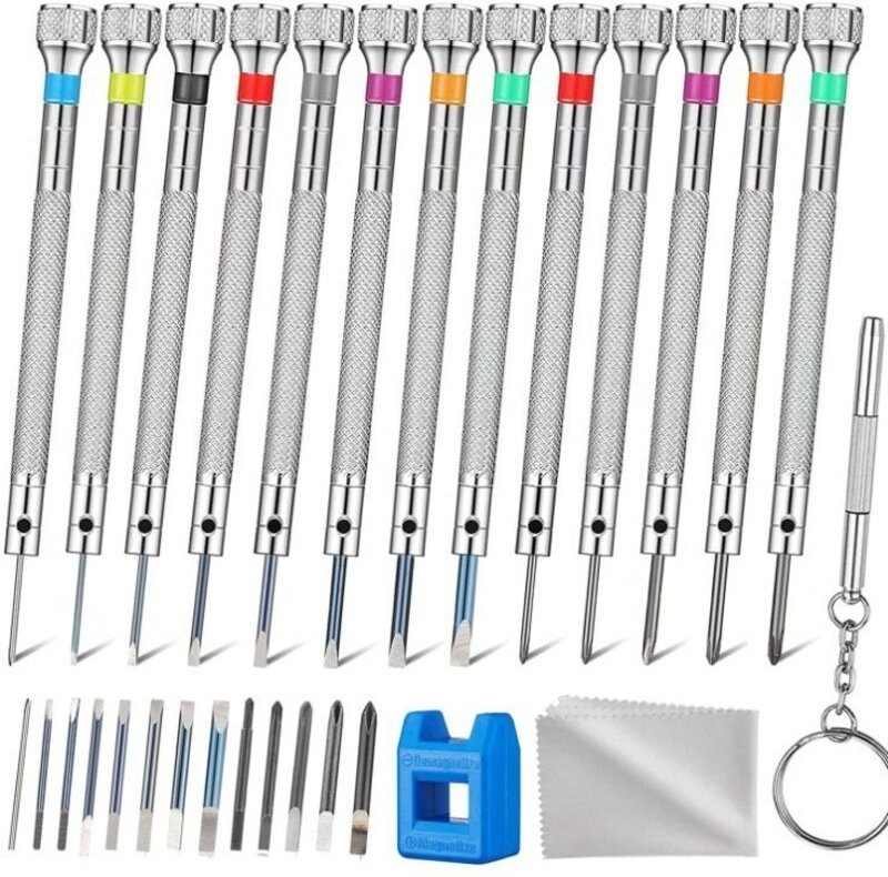 Gabrielle - Präzisions-Schraubendreher-Set, Uhrenschraubendreher zur Reparatur, Uhrmacher-Schraubendreher mit Entmagneti...
