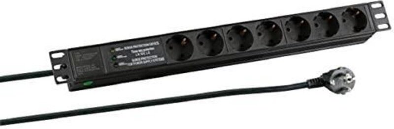 Thumbnail - m-cab Aluminiumsteckdosenleiste 7 Steckdosen grau 19 Zoll