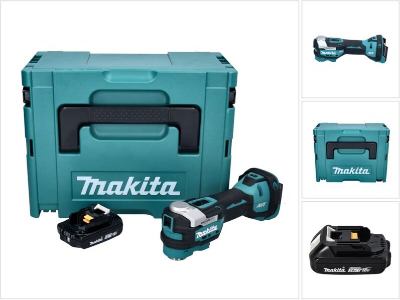 Makita DTM 52 A1J Akku Multifunktionswerkzeug 18 V Starlock Max Brushless + 1x Akku 2,0 Ah + Makpac - ohne Ladegerät