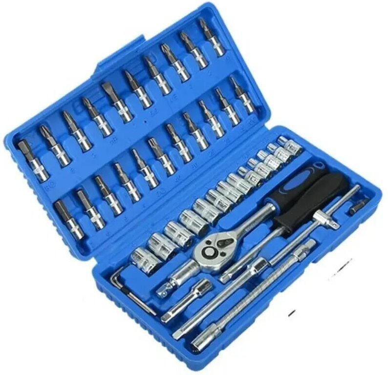 46-teiliger Ratschenschlüsselsatz 2025 für Kfz-Werkzeuge