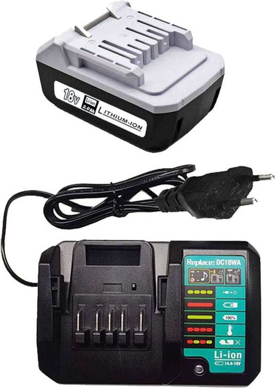 BL1813G Akku mit Ladegerät DC18WA für Makita 18V 2,0Ah Ersatzakku Kompatibel mit Makita G-Serie Werkzeug Akku BL1820G BL...