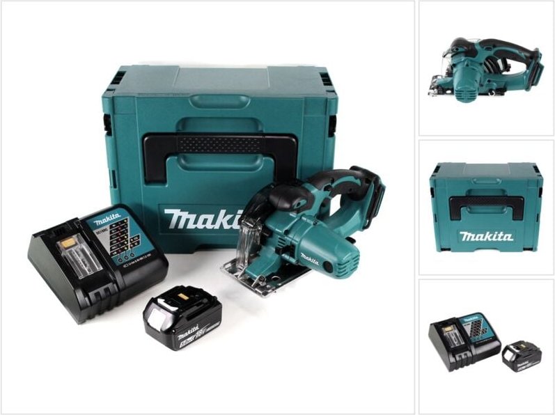 Makita DCS 552 RT1J 18 V Akku Metall Handkreissäge 136 mm im Makpac + 1x 5,0 Ah Akku und Lader + Sägeblatt und Schutzbri...