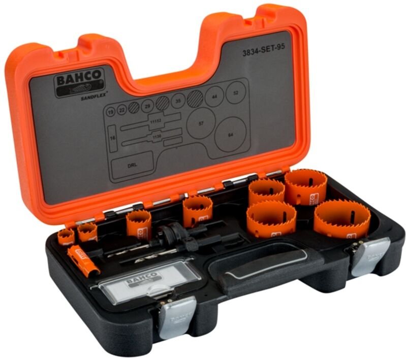 Bahco Sandflex Bimetall-Lochsägen-Satz für Metall/Holzplatten 16 mm-64 mm - 12-tlg.