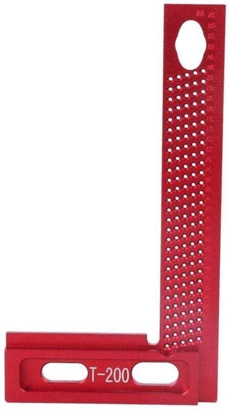 Vtizikl Règle et réglet, Règle perforée 90 degrés en alliage d'aluminium travail du bois Règle à angle droit