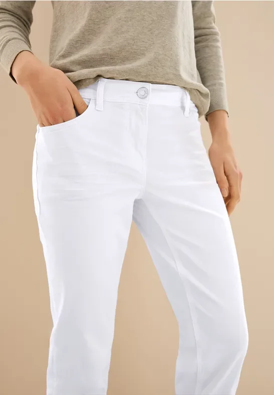 Cecil Damen Jeans im Casual Fit in Weiß, Gr: 34