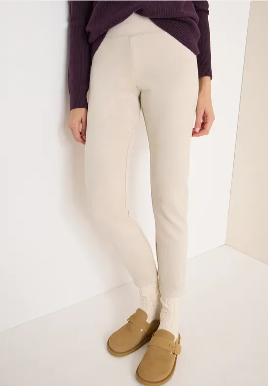 Cecil Damen Veloursleggings in Beige, Gr: XXL