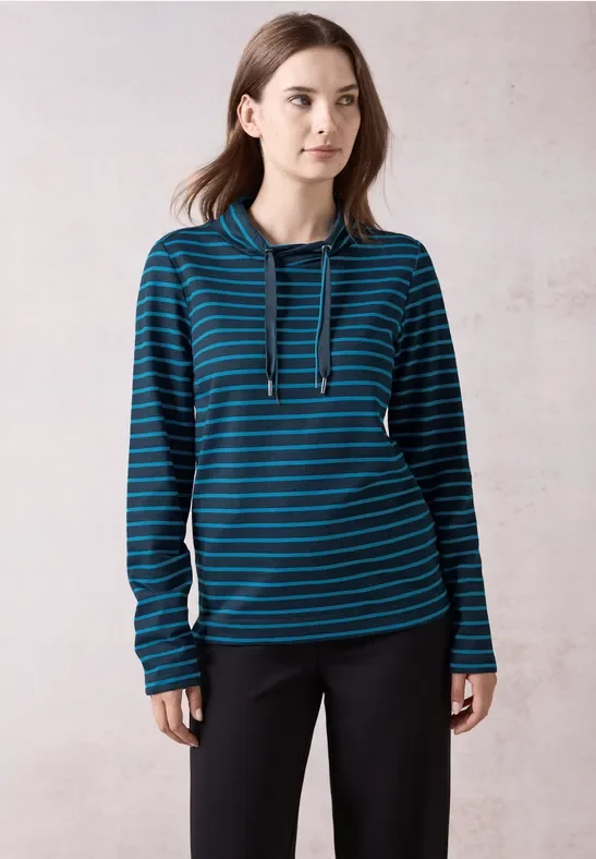 Thumbnail - Cecil Damen Shirt mit großem Kragen in Blau, Gr: XL