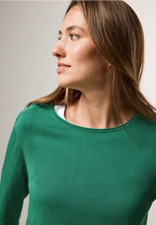 Thumbnail - Cecil Damen Feinstrickpullover in Grün, Gr: L