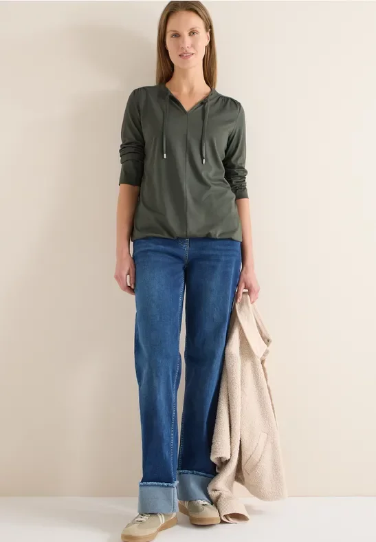 Cecil Damen Shirt im Tunika-Look in Grün, Gr: L