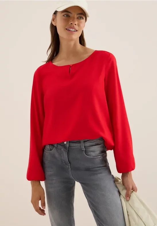 Cecil Damen Bluse in Unifarbe in Rot, Gr: S