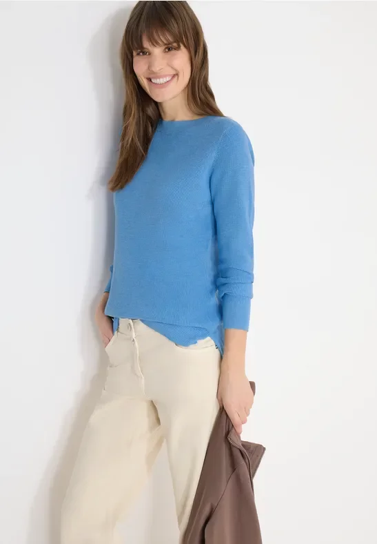 Cecil Damen Strukturpullover in Blau, Gr: L