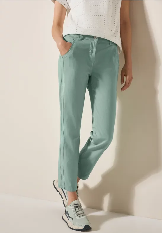 Thumbnail - Cecil Damen Straight Leg Hose in Grün, Gr: 33