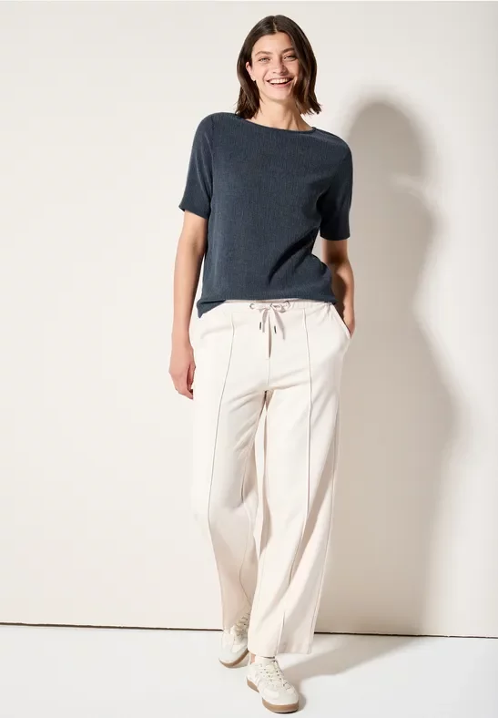 Thumbnail - Cecil Damen Strukturshirt in Blau, Gr: XXL