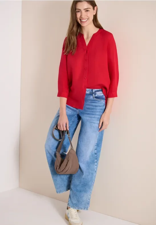 Cecil Damen 3/4-Arm Bluse aus Leinenmix in Rot, Gr: M
