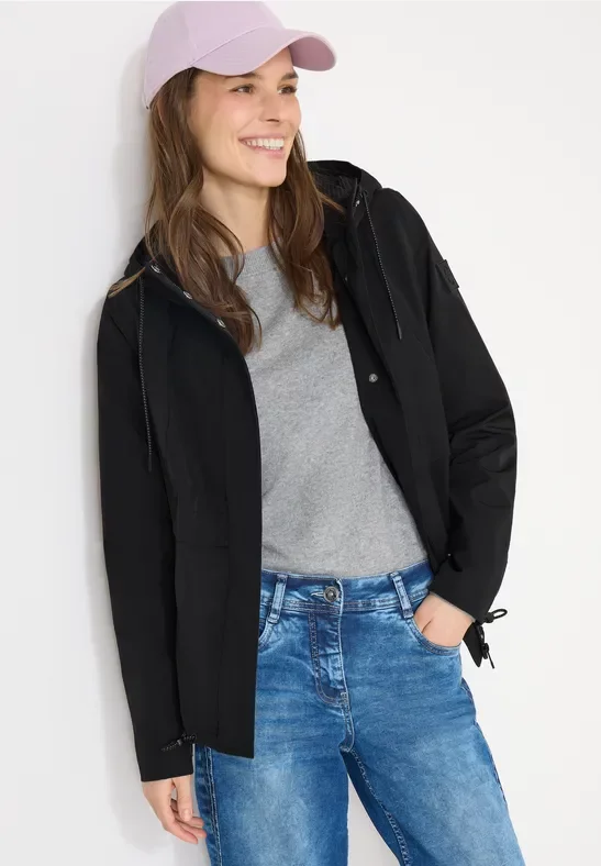 Cecil Damen Windbreaker mit Hoodie in Schwarz, Gr: M