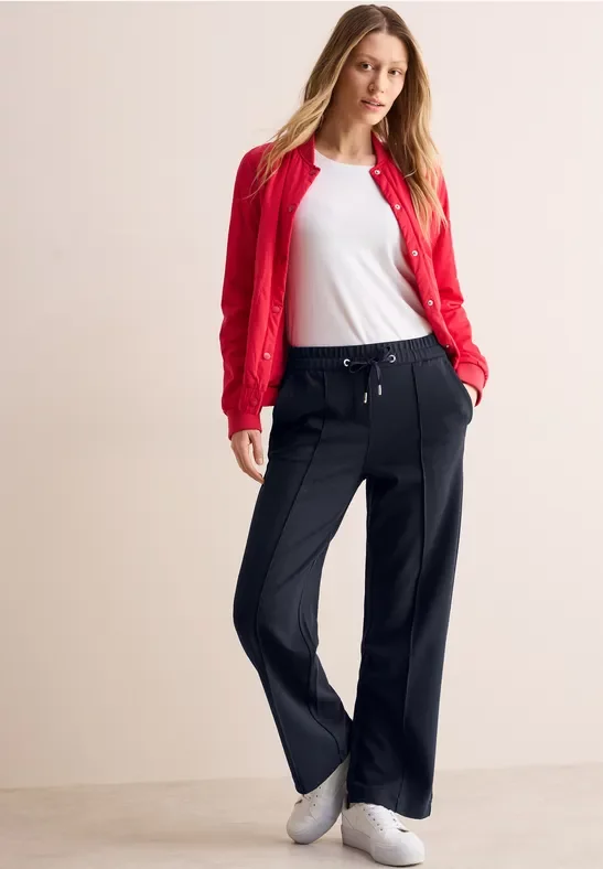 Cecil Damen Straight Leg Hose in Blau, Gr: L