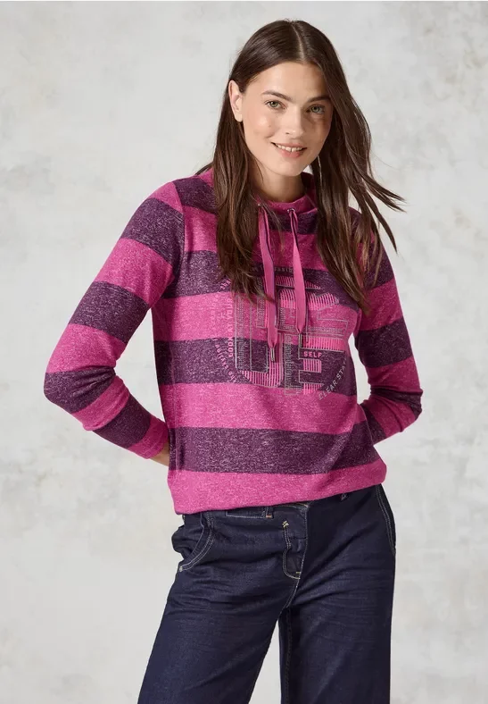 Thumbnail - Cecil Damen Shirt mit Print in Pink, Gr: XXL