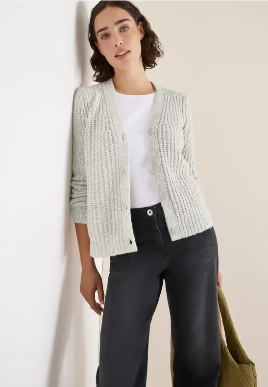 Cecil Damen Two Tone Cardigan in Grau, Gr: L