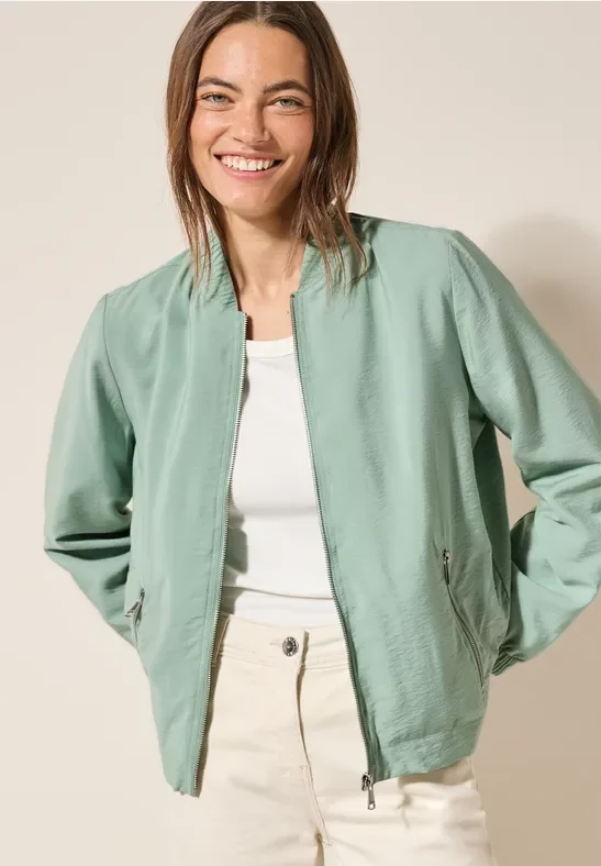 Thumbnail - Cecil Damen Blouson mit feiner Struktur in Grün, Gr: S