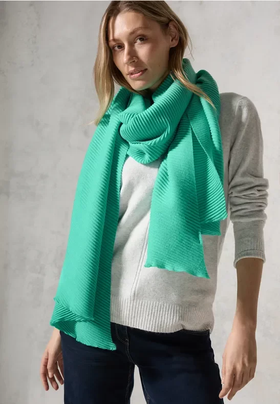 Thumbnail - Cecil Damen Plissée-Schal in Grün, Gr: One size