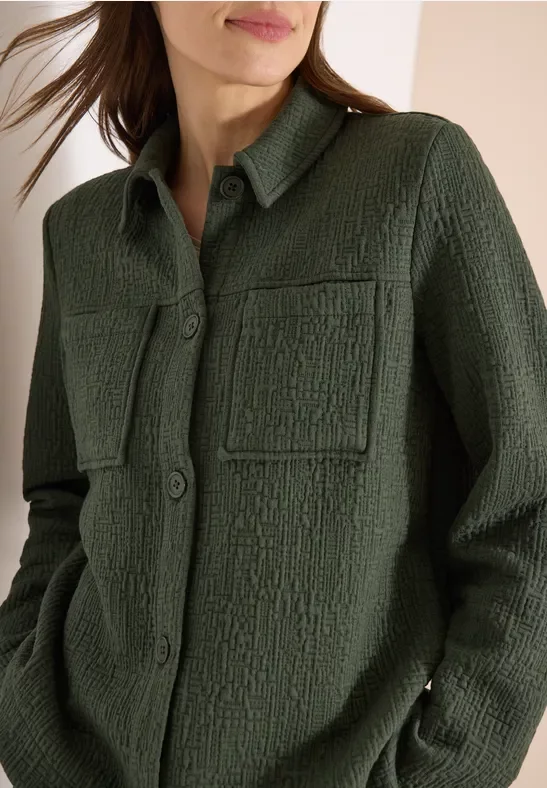 Cecil Damen Overshirt mit Brusttaschen und Struktur in Grün, Gr: XXL