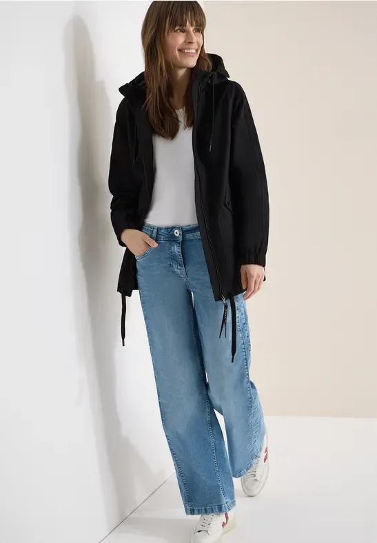 Cecil Damen Midi-Jacke in Schwarz, Gr: XL