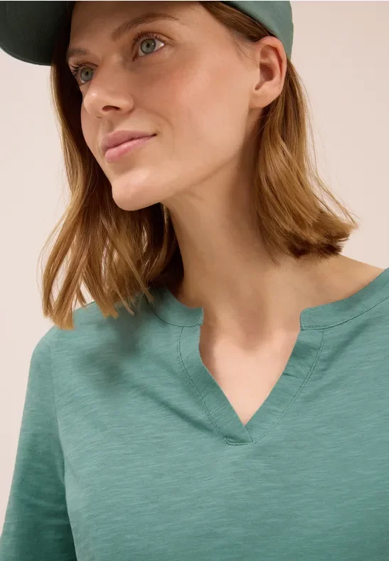 Thumbnail - Cecil Damen Shirt im Tunika-Look in Grün, Gr: L