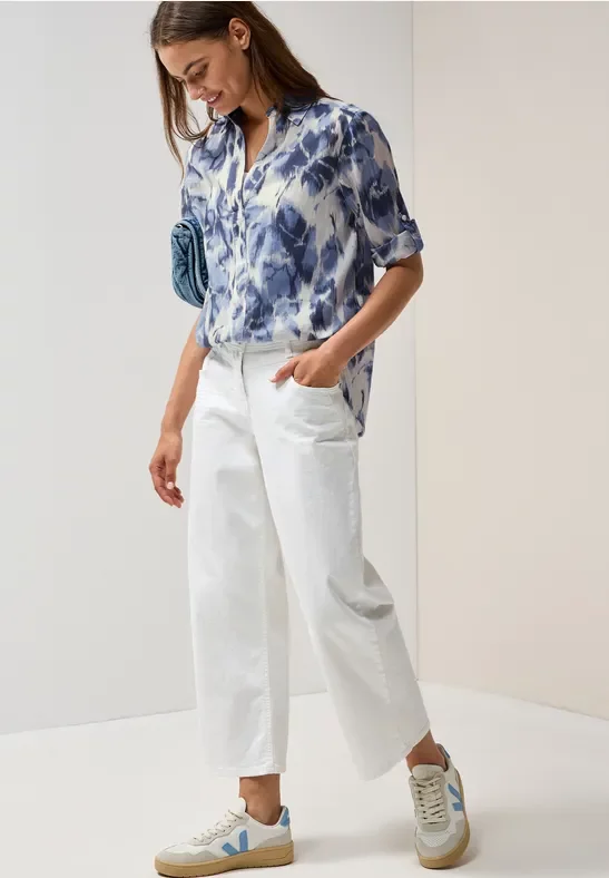 Thumbnail - Cecil Damen Gemusterte Long Blouse in Weiß, Gr: S