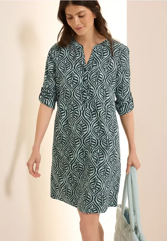 Thumbnail - Cecil Damen Gemustertes Tunika-Kleid in Grün, Gr: XL