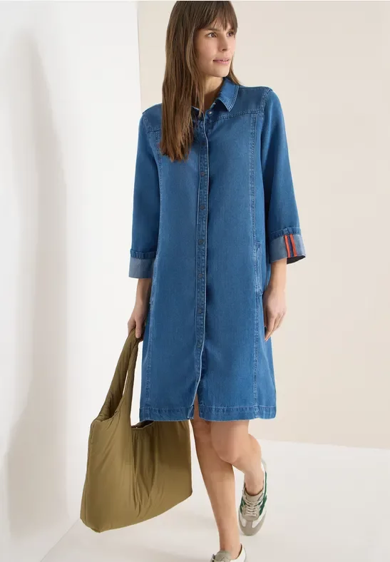 Cecil Damen Denim-Look Kleid in Blau, Gr: XL