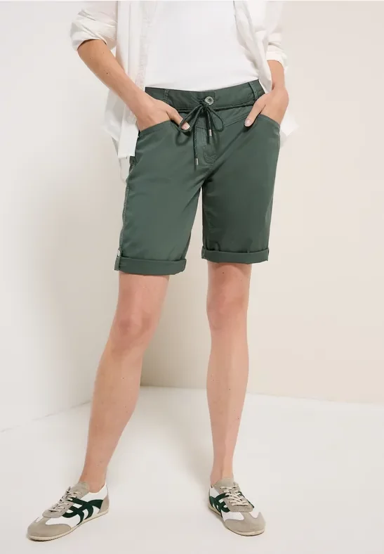 Cecil Damen Shorts mit Tunnelzug in Grün, Gr: 31