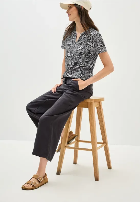 Thumbnail - Cecil Damen Print-Shirt im Tunika-Look in Grau, Gr: XL