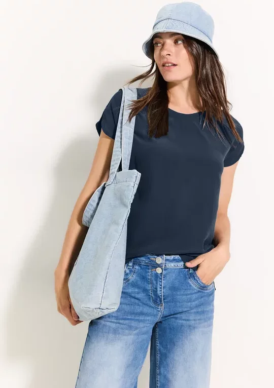 Cecil Damen Luftige Viskose Bluse in Blau, Gr: XXL