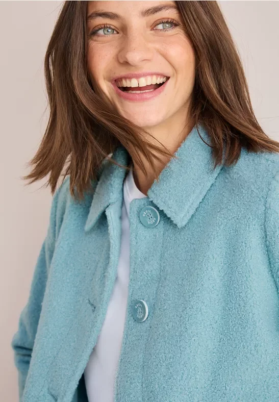 Thumbnail - Cecil Damen Jacke in Woll-Optik in Grün, Gr: XXL