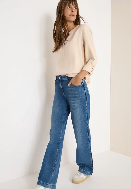 Cecil Damen Bluse in Unifarbe in Beige, Gr: L