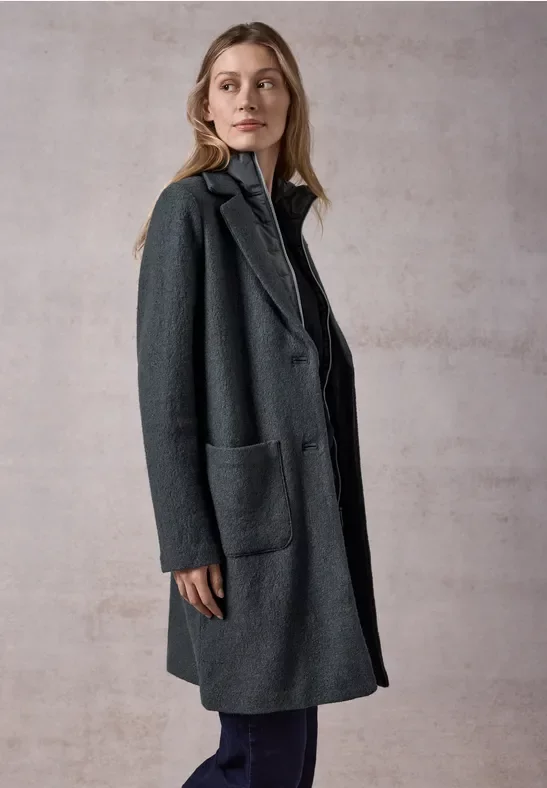 Cecil Damen 2-in-1-Mantel in Grau, Gr: S