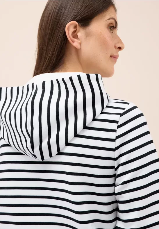 Cecil Damen Gestreiftes Sweatshirt in Blau, Gr: XXL